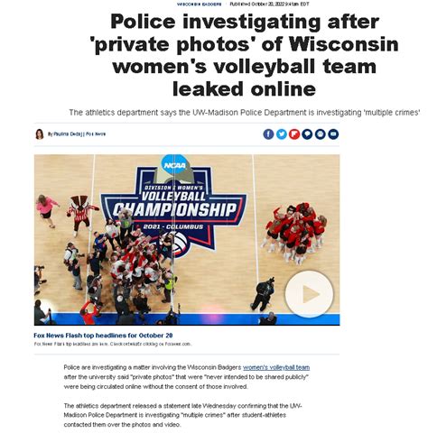 wisconsin volleyball team scandal video|University of Wisconsin police investigating after private photos。